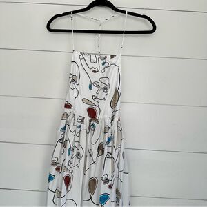 Bassike Women’s 0 Faces Print Knot Maxi Flawed Dress